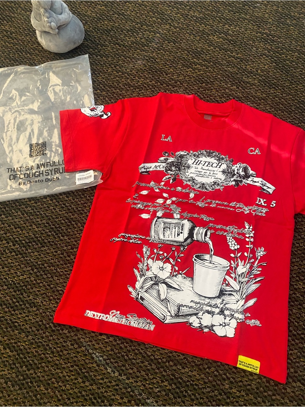 Hi-Tec Bright Red Graphic Kids Tee with White Print